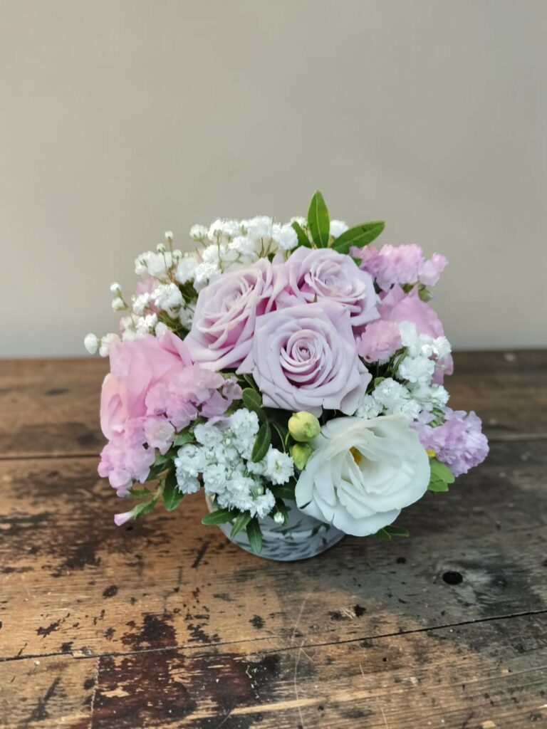 Centre de table nuptial pastel