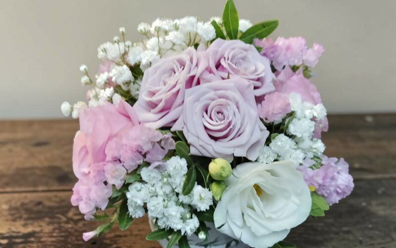 Centre de table nuptial pastel