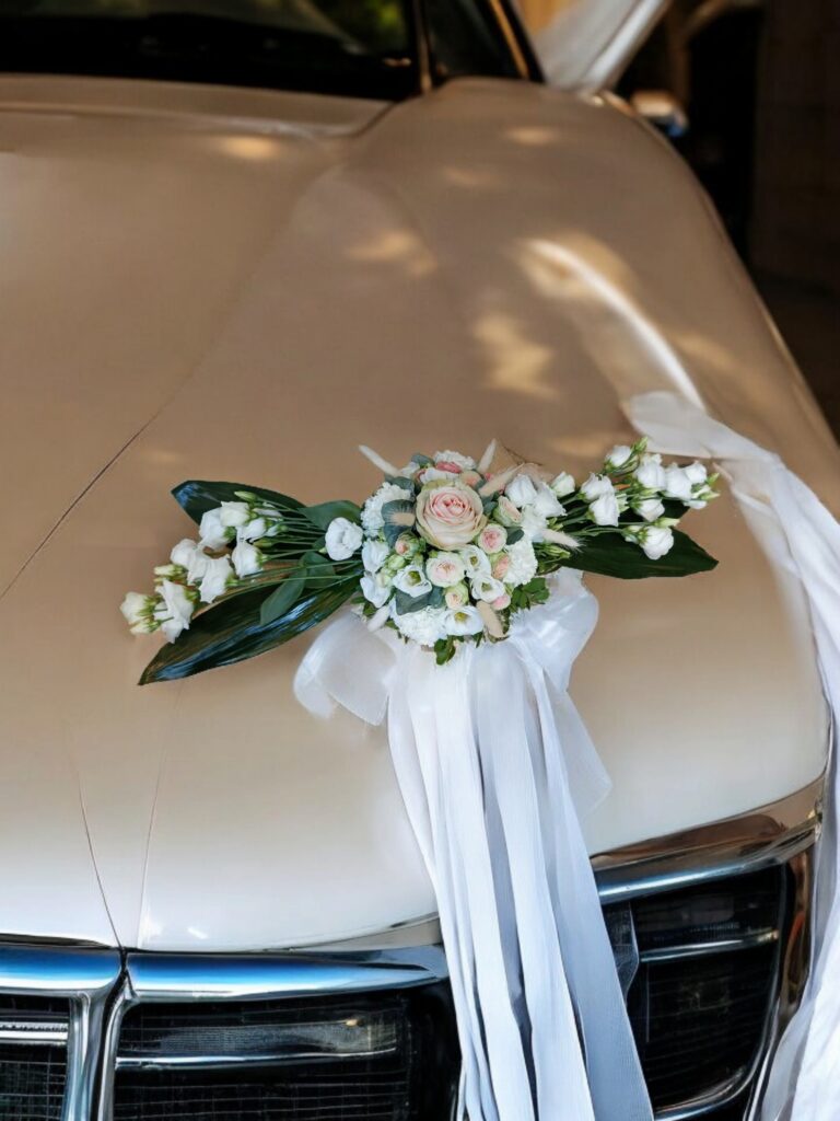 Décoration de voiture nuptiale